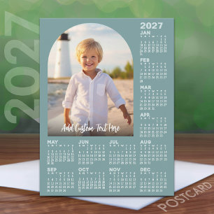 Postal Festiva Calendario 2027 con Foto - Arco Moderno
