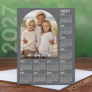 Postal Festiva Calendario 2027 con Foto - Arco Moderno