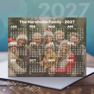 Postal Festiva Calendario 2027 con foto de fondo