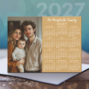 Postal Festiva Calendario 2027 - Foto y Texto Modernos