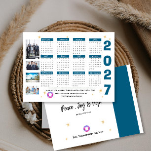 Postal Festiva Calendario 2027 Logotipo Empresa Negocios Corporat