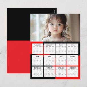 Postal Festiva Calendario anual de fotos moderno minimalista 2027