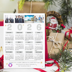 Postal Festiva Calendario Corporativo de la Compañía de Múltiples