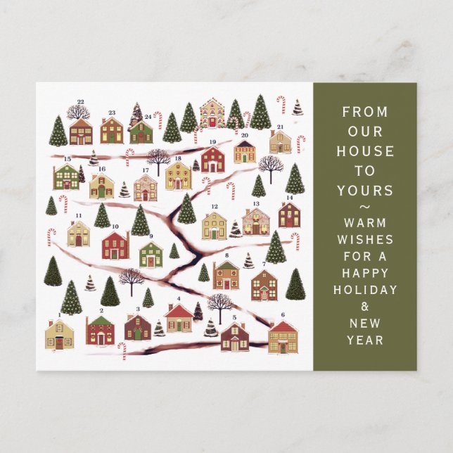 Postal Festiva Calendario de navidades anticipados (Anverso)