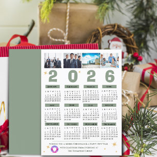 Postal Festiva Calendario de negocios corporativo con varias foto