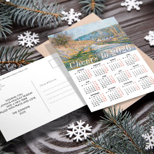 Postal Festiva Calendario de pintura de arte de Monet 2026 alient