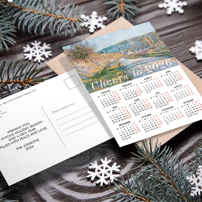 Postal Festiva Calendario de pintura de arte de Monet 2026 alient (Subido por el creador)