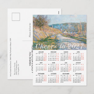 Postal Festiva Calendario de Pintura de Arte de Monet 2027 Educac