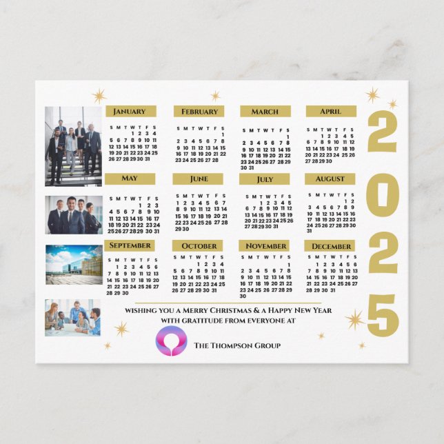 Postal Festiva Calendario de Saludos Profesionales Corporativos 2 (Anverso)