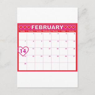 Postal Festiva Calendario día de San Valentín