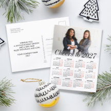 Calendario mínimo personalizado con foto 2027 Chee