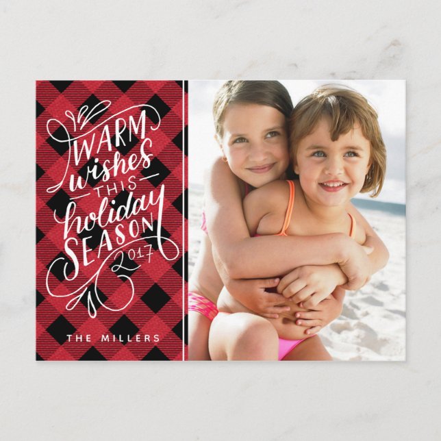 Postal Festiva Caliente los deseos esta tela escocesa puesta (Anverso)