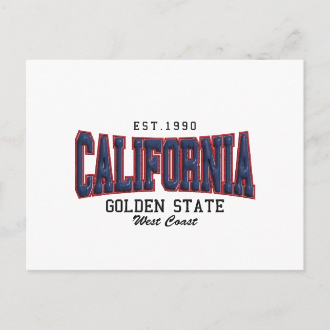 Postal Festiva California en 3D (Anverso)