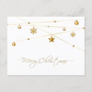 Postal Festiva Caligrafía de Navidades dorados