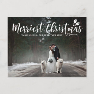 Postal Festiva Caligrafía moderna Foto de Navidades más valientes