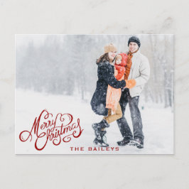 Postal Festiva Caligrafía moderna Fotos navideñas más feroces