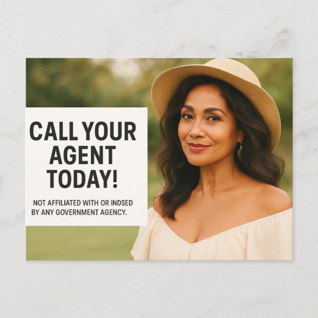 Postal Festiva Call Your Agent Today – Medicare Reminder Postcard (Anverso)