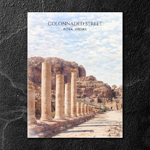 Postal Festiva Calle Colonizada de Petra Aquarela Patrimonio Viaj
