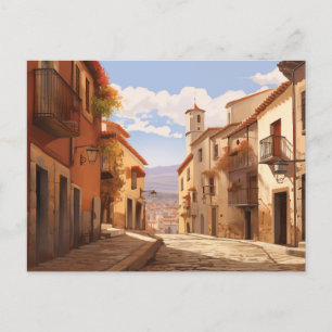 Postal Festiva Calle Histórica de Ciudad Española - Sunny Tierra 