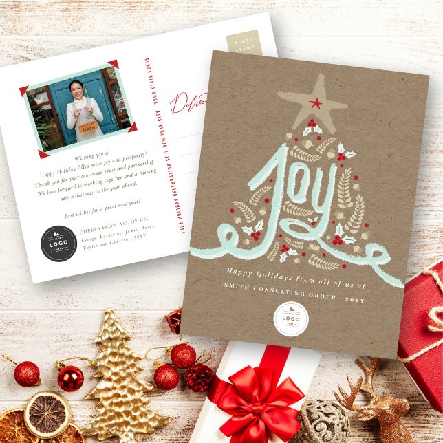 Postal Festiva Calligrafía de la alegría por la mano Rústica del  (Subido por el creador)