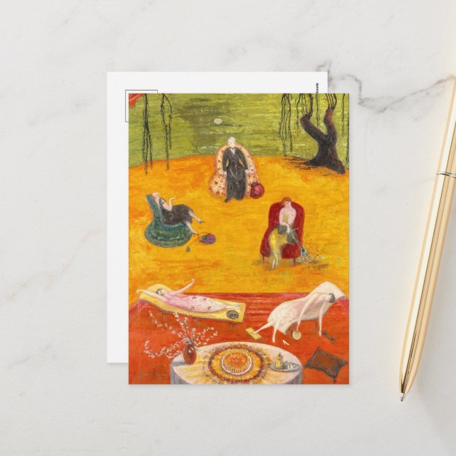 Postal Festiva Calor de Florine Stettheimer (Anverso/Reverso In Situ)