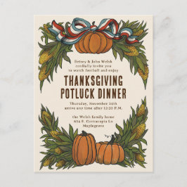 Postal Festiva Calurosa cosecha norteamericana Acción de Gracias