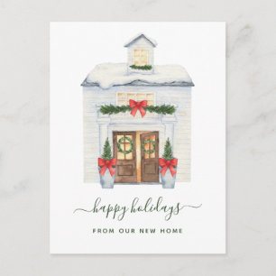 Postal Festiva Cambio de dirección   Casa de Navidades Snowy