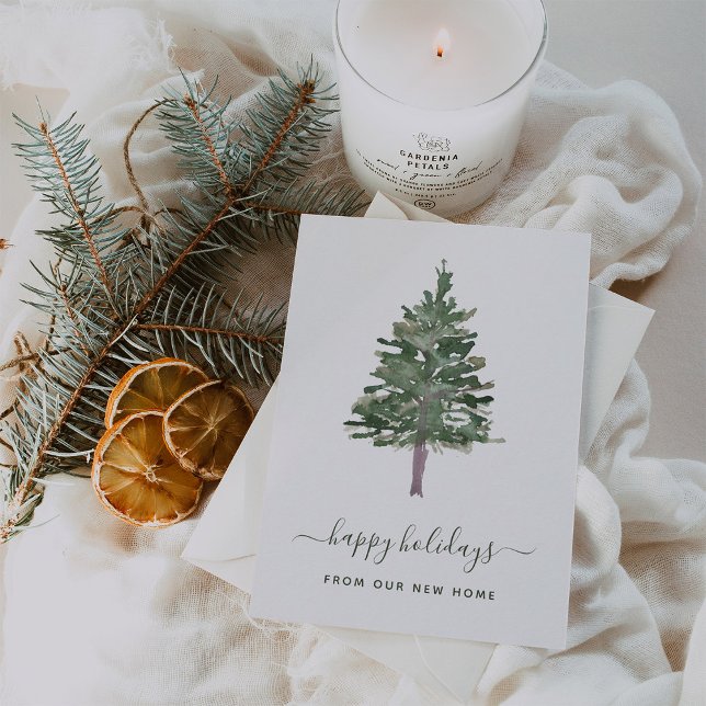 Postal Festiva Cambio de dirección en Navidades | Pino simple (Subido por el creador)