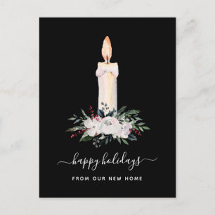 Postal Festiva Cambio de dirección en Navidades   Vela floral