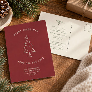 Postal Festiva Cambio de dirección moderno simple árbol de Navida