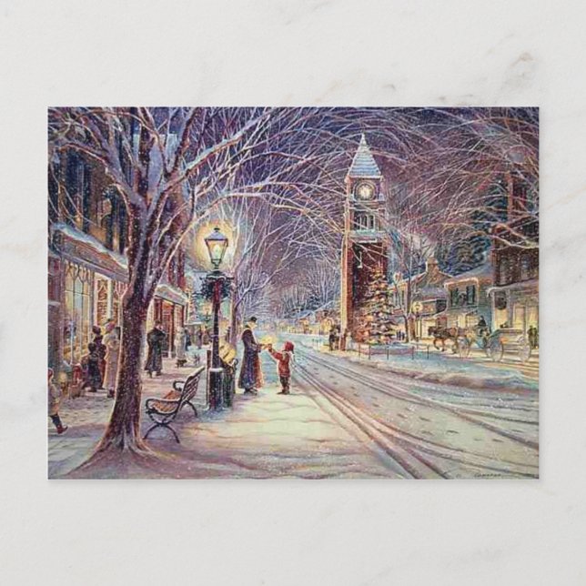 Postal Festiva Caminata con velas de navidades (Anverso)