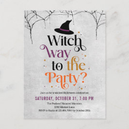 Postal Festiva Camino Bruto Al Fiesta Halloween Invitar Postcard