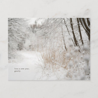 Postal Festiva Camino Mínimo de Bosque Invernal, Año Nuevo