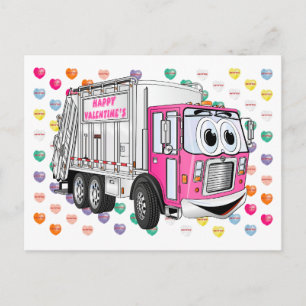 Postal Festiva Camión de basura de San Valentín 3D