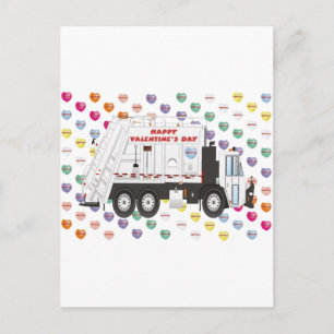 Postal Festiva Camión de basura Valentines
