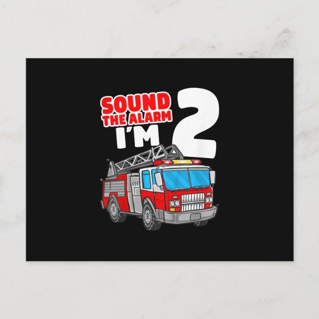 Postal Festiva Camión de bomberos de 2 años de edad (Anverso)