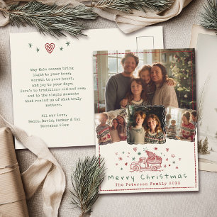 Postal Festiva Camión de Navidades caprichosos de mano 4 foto