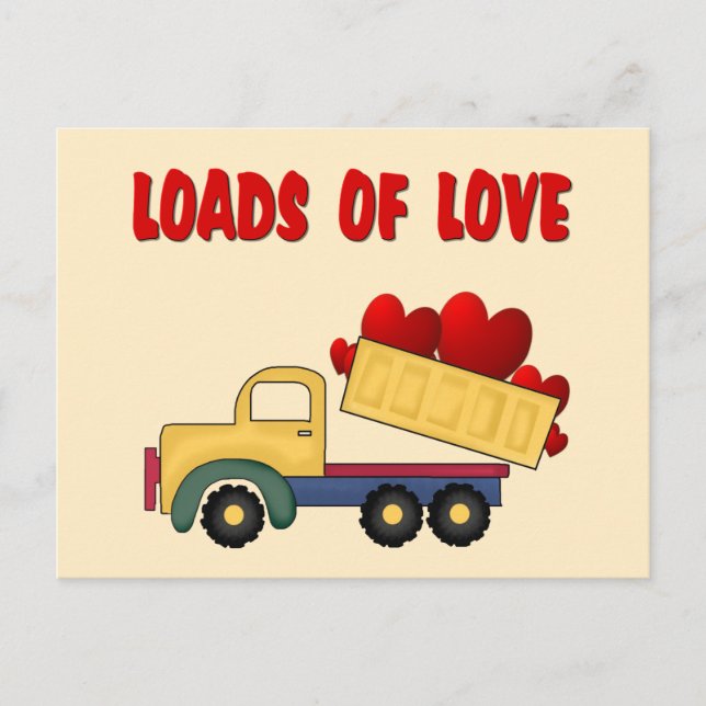 Postal Festiva Camión de San Valentín con mucho amor (Anverso)
