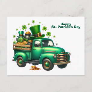 Postal Festiva Camión Feliz Día de San Patricio