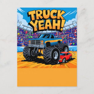 Postal Festiva Camión Monstruo para Cumpleañero, Niños Pequeños,