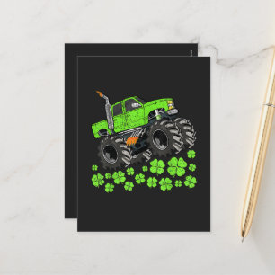 Postal Festiva Camión Monstruo Suerte de San Patricio para Niños