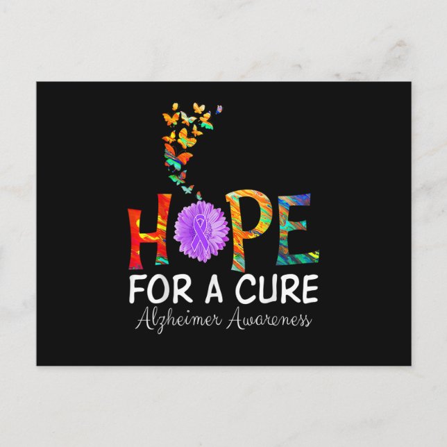 Postal Festiva Camisa de sensibilización de Alzheimer Esperanza p (Anverso)