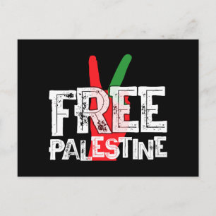 Postal Festiva Camiseta de alto el fuego patriótico palestino Lib