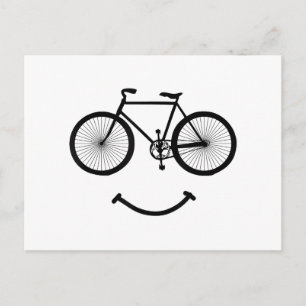 Postal Festiva Camiseta de bicicleta y sonrisa Camiseta de ciclis