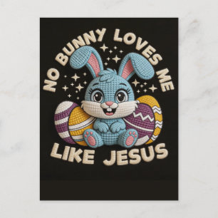 Postal Festiva Camiseta de conejito de Pascua huevos de cuadros d