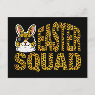 Postal Festiva Camiseta de conejito de Pascua huevos de cuadros L