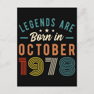 Postal Festiva Camiseta de cumpleaños número 48 los leyendas nace