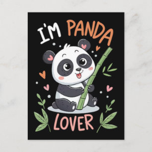 Postal Festiva Camiseta de diseño de panda divertido para amantes