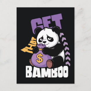 Postal Festiva Camiseta de diseño de panda divertido para amantes