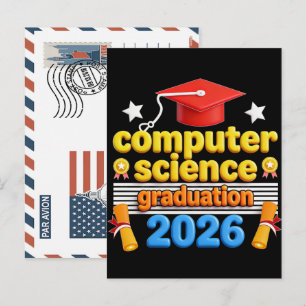 Postal Festiva Camiseta de Graduación en Ciencias de la Computaci